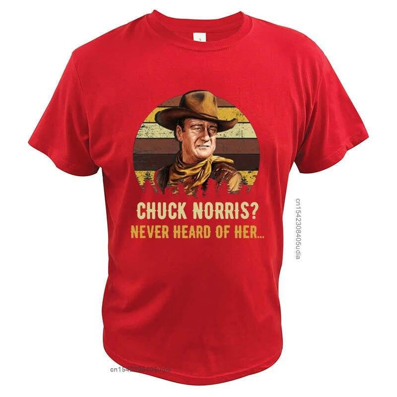 

ChuckNorris T Shirt Never Heard Of Her Vintage American Martial Artist Actor Crew Neck Eu Size TShirt Fast Ship S