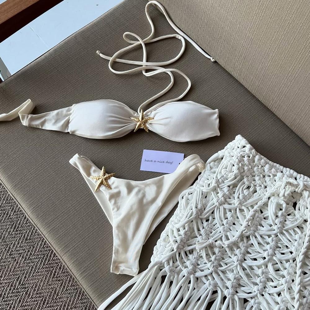 Mikro Bikini 2025 Seksowny Strój Kąpielowy Damski Push Up Strój Kąpielowy Seksowny Zestaw Bikini Brazylijskie Biquini Strój Do Pływania Damski Rozgwiazda Odzież Plażowa