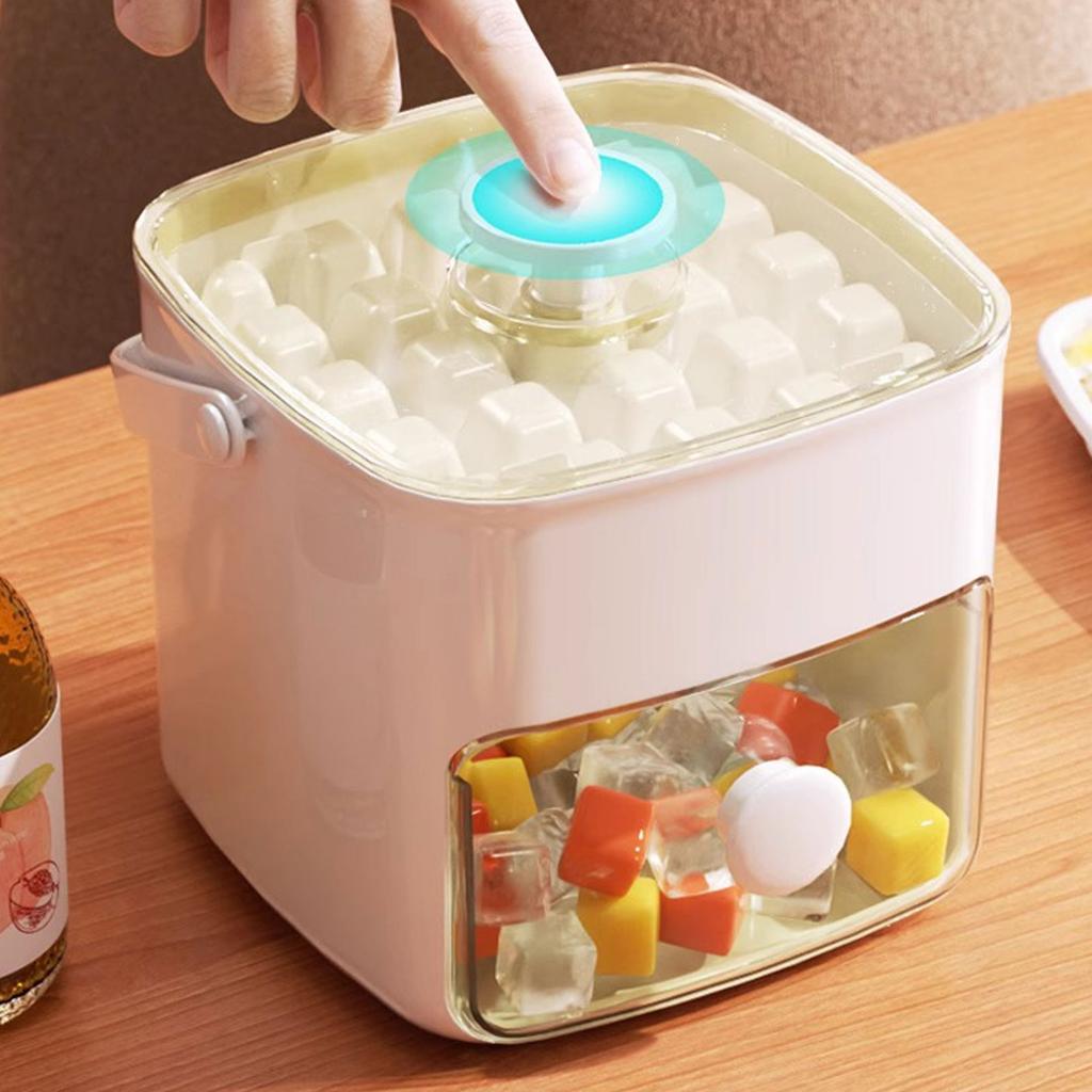 Ice Cube Tray ABS PP 48 Grids 2 Tray Easy Release Ice Cube Box with Lid Storage Bin for Freezer