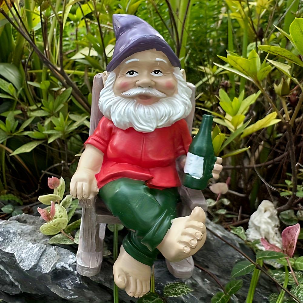 Classic Resin Gnome in Rocking Chair Statue, 1pc,YTabletop Resin Figurine, Home Entryway Balcony Corridor Ornament, Christmas Valentine's Thanksgiving