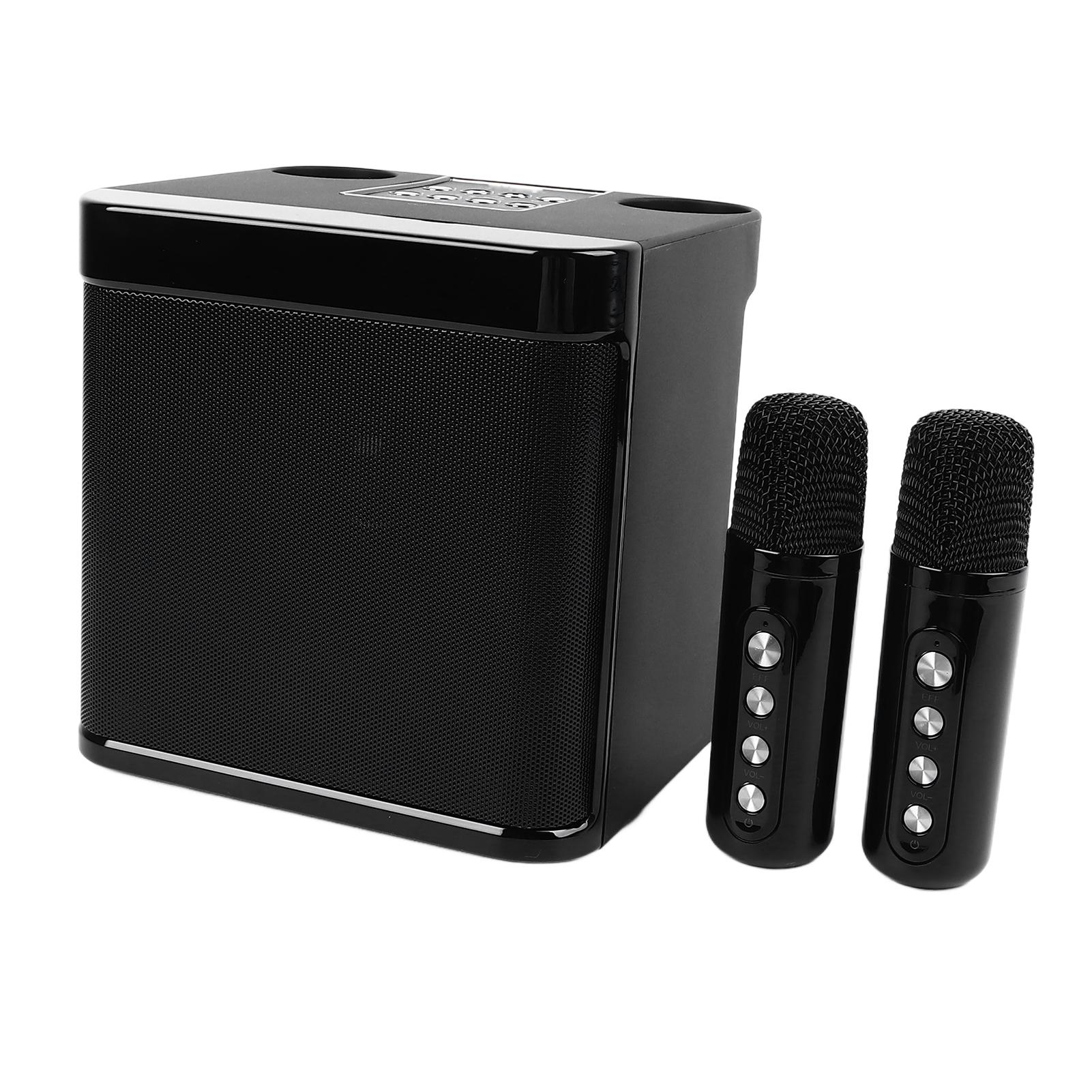 

Маленький караоке-аппарат, перезаряжаемый портативный Bluetooth-динамик с микрофоном, черный для дома