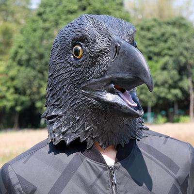 Halloween Schwarzer Adler Latex Tiermaske