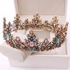 Vintage Baroque Princess Crown For Girls Luxury Round Queen Crown Hair Accessories For Wedding Birthday Cosplay Party