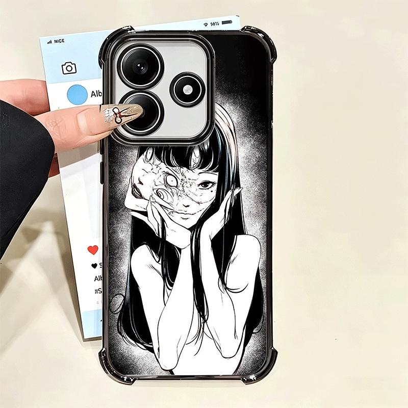 Japanese Horror Anime Plating Phone Case For Xiaomi Poco X5 X6 X7 X8 Pro Max F8 Ultra F7 M8 M7 M5S Redmi 15C 15 14C 13C 13 X3 12