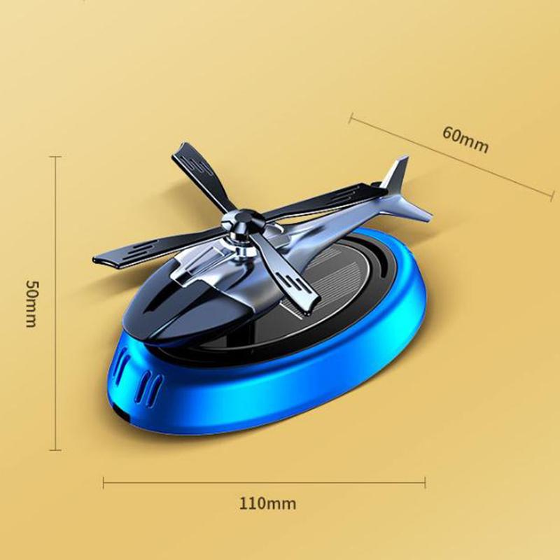Solar Helicopter Car Air Freshener with Rotating Decor Car Fragrance Mute,Auto Aroma Diffuser for Interior/Office Gift Alloy+ABS