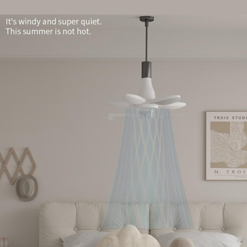 Multifunctional Wireless Ceiling Fan Light For Home Indoor Bedroom Living Room Use, Remote Controlled E27/E26/B2 Socket