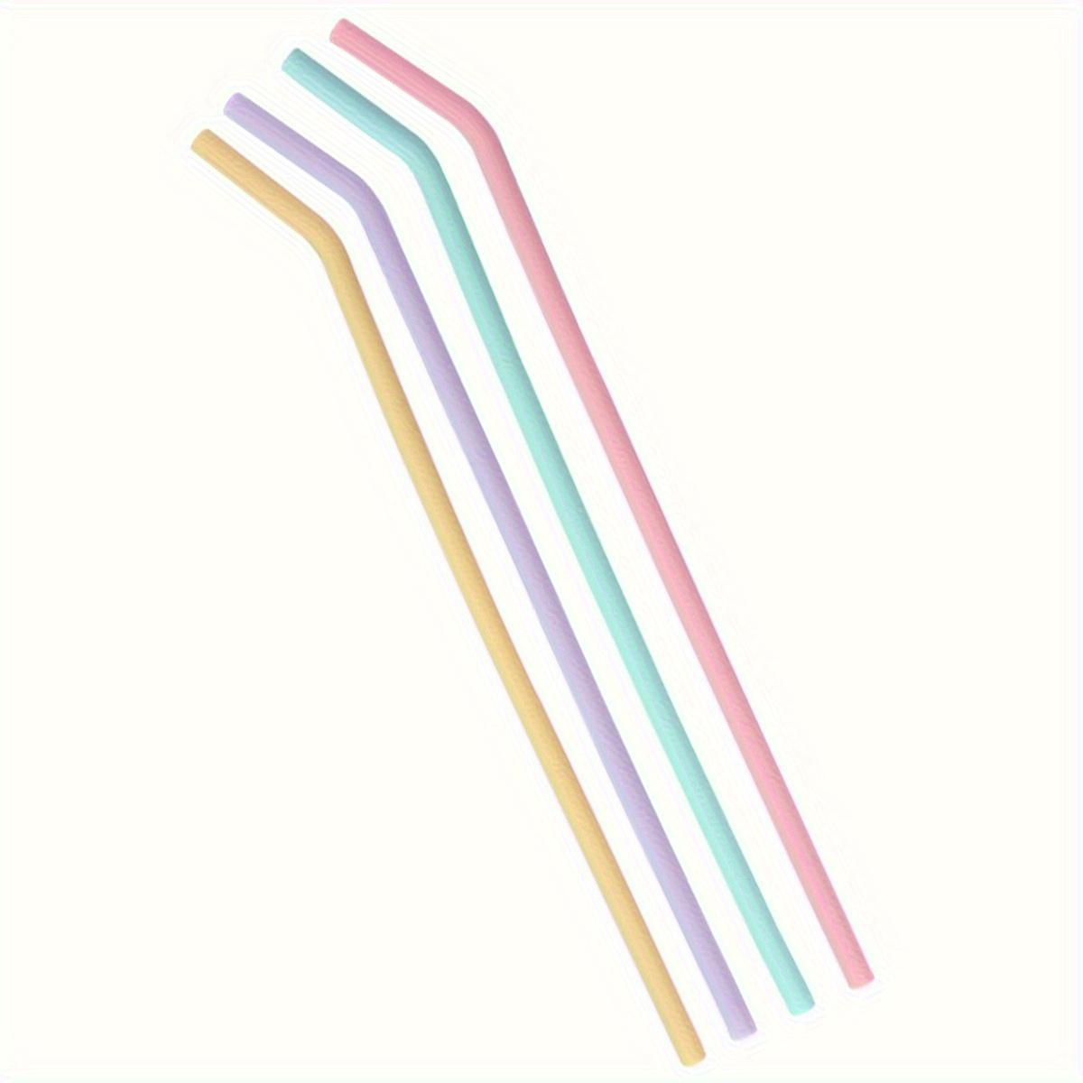 

Eco-Friendly 4pcs Silicone Straws - Reusable & BPA-Free - Easy to Clean, Perfect for Smoothies & Beverages