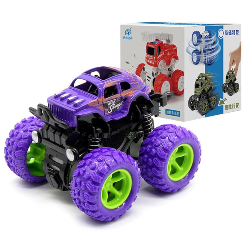 New! 360° Rotating Stunt Off-road Cars 4 Wheel Inertia Drive Crash Shock Resistant Toy Cars For 3-6 Years