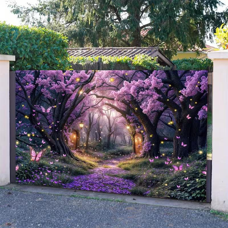 

2D Dreamy Cherry Blossom Forest with Fireflies Photography Background 47.2x31.5inch/120*80cm