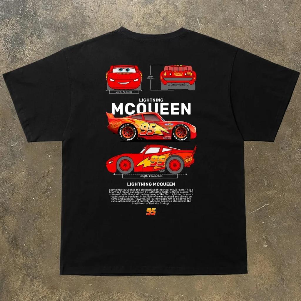 Disney Cars Lightning McQueen T Shirt Men Women Fashion Short Sleeve Cotton O Neck Teenager Tops