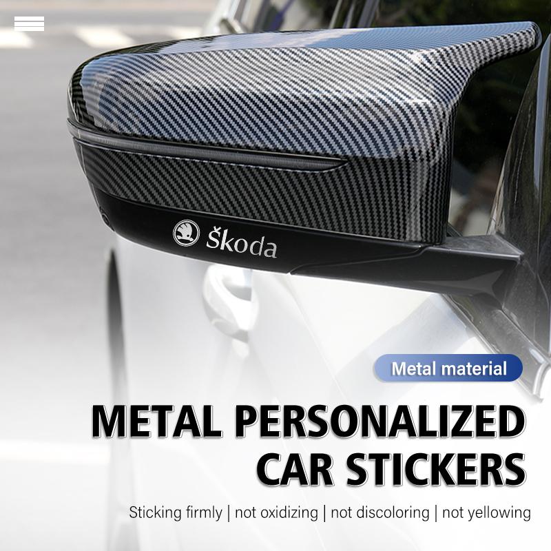 DZXB5 3D Metal Car Interior Dekoration Stickers Badges Auto Styling For Skoda Fabia Kodiaq Kamiq Superb Yeti Octavia Enyaq Rapid