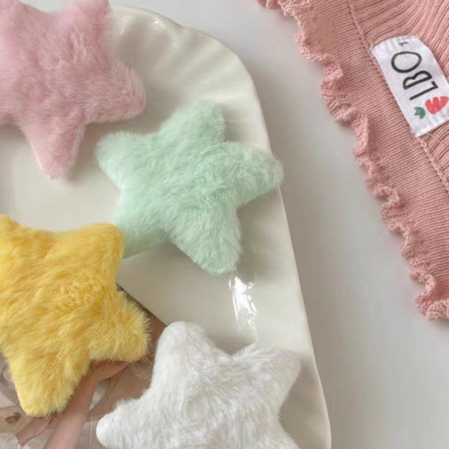 Sött Plyschstjärn Hårspänne - Sött Y2K-Klämma för Höst & Vinter