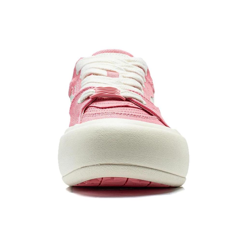 Li Ning Cream Puff Platform Slip Resistant Abrasion Resistant Low top Casual Shoes Women's Pink White AZGT026-9