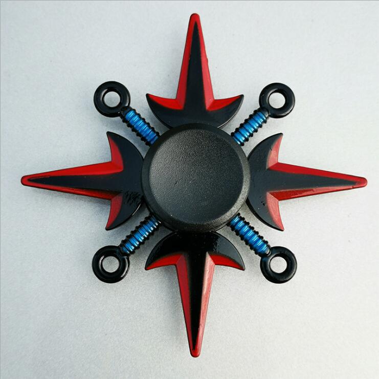 Colorful Zinc Alloy Fidget Spinner: Black Tech Stress-Relief Toy for Students and Kids.