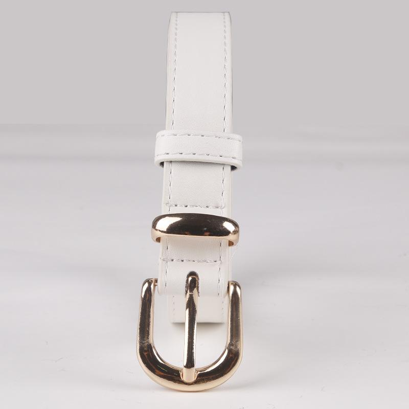 Women's Simple Pants Belt Solid Color Casual Pin Buckle PU Belt