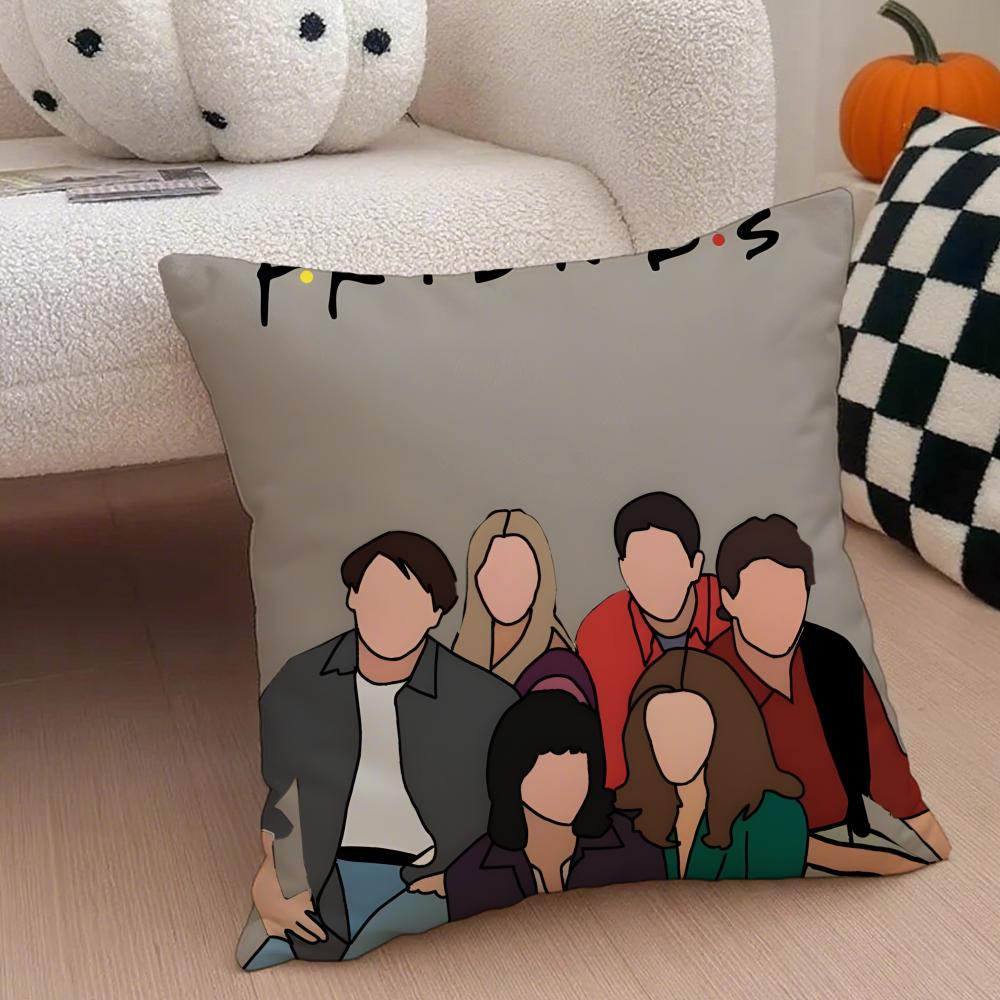 Nostalgic pop fashion FFriends TV Cushion Cover Throw Pillow Cover Hidden Button Durable Polyester Chair Cushion