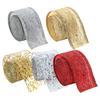 Decorative Mesh Ribbon Featuring Wired Edge Satin Organza and Sparkling Sequins for Holiday Crafts and Displays