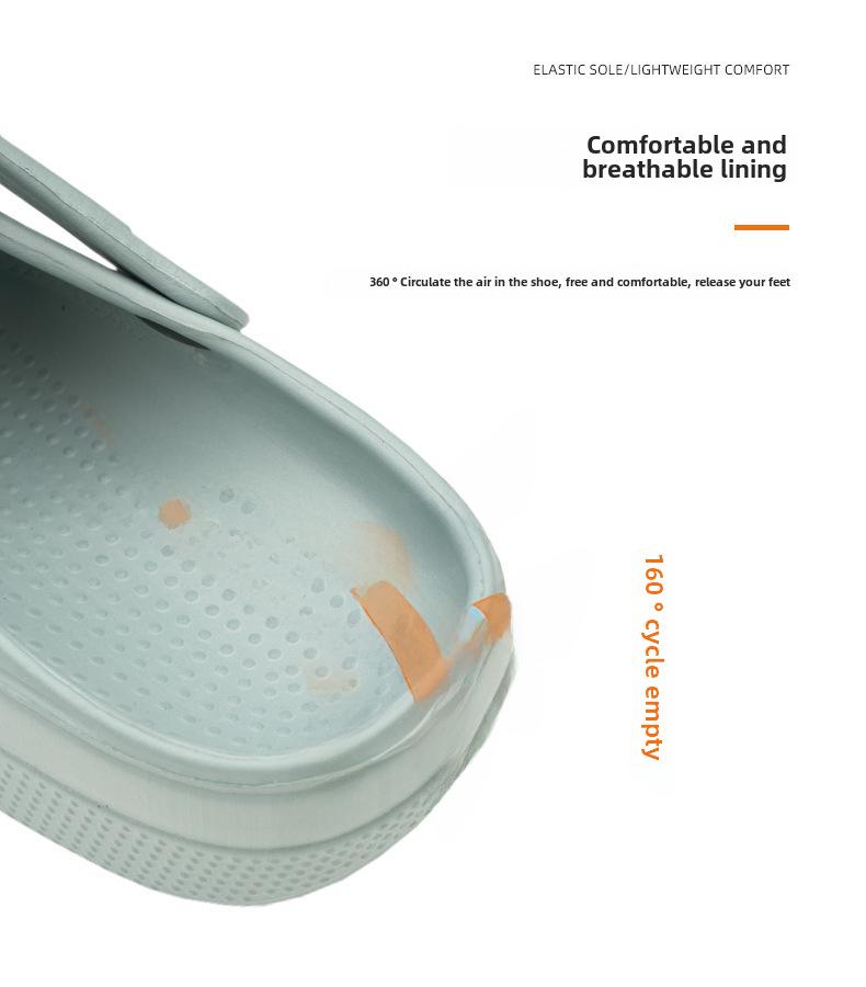 Men's and Women's Summer Garden Sandals - Solid Color Baotou Beach Shoes for Couples