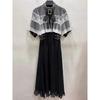 Japanese Dress Short Sleeve Women's Cape Mesh Big Bow Lace Temperament Splicing Long Dress