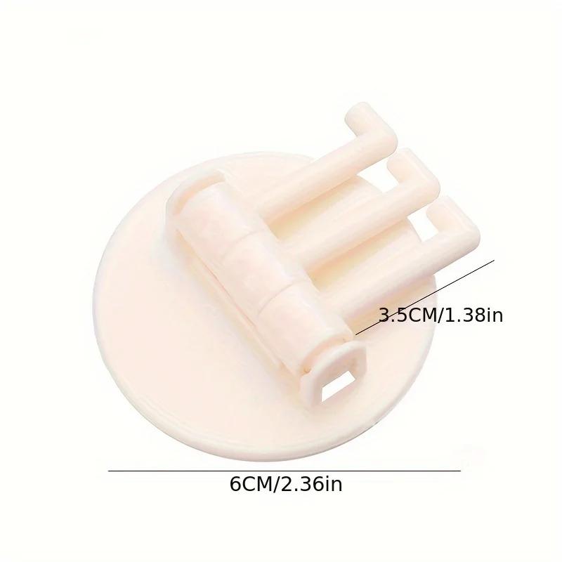 1 Seamless Rotating Three Hook Strong Towel Hooks, Bathroom Tile Non Drilling Adhesive Multifunctional Auxiliary Hooks