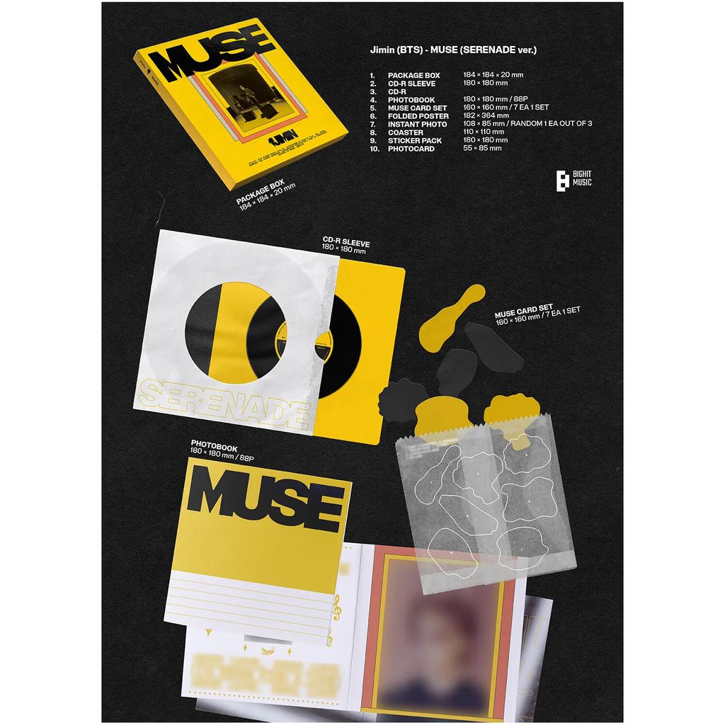 Jimin - MUSE [Fotoksiążka 2 Wersje + Wersja Weverse Albums]. USTAWIĆ]