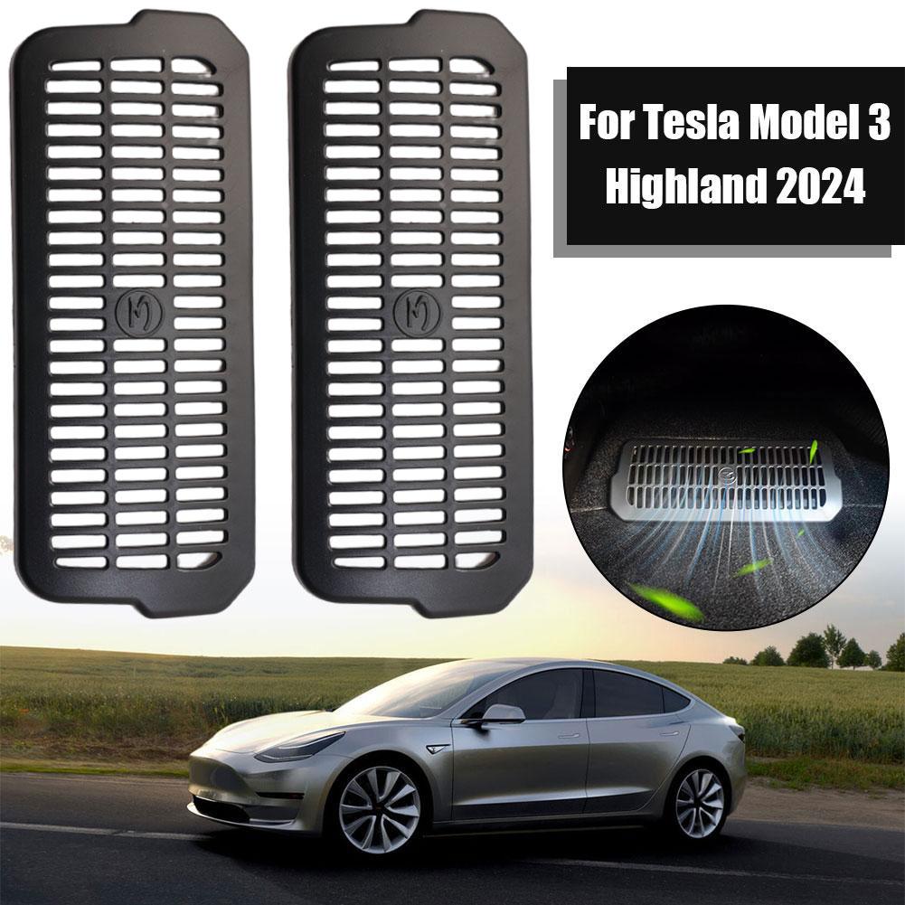 2pcs Dust Cover Seat Air Outlet UnderSeat Air Vent Protective Cover For Tesla 2024 Highland Interior Retrofit Accessor