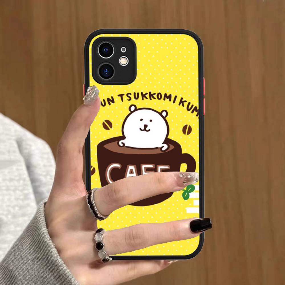 

Cute Joke Bear For IPhone 16 15 14 13 12 11 Pro Max X XS MAX Plus Translucent Black Phone Cover iphone 16 plus
