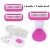 New Women Razor Mini Portable Shave Mane Leg Hair Private Body Manual Razor 6-layer Blade Lady Razor With Case