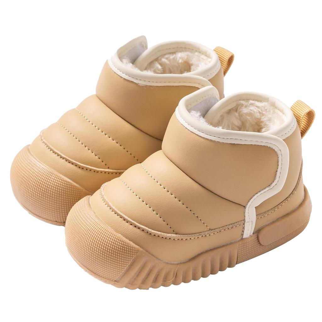HAYAHARU Baby Snow Warm First Sheepskin Boots with Boa Cold Weather Wide Snow Play Shoes with Fluffy Cotton Warm for Newborns and Baby Shower Birthday