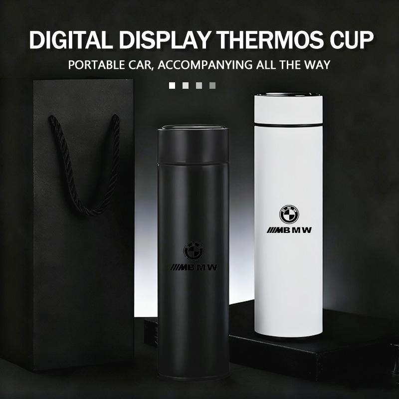 GFOU9 Car Temperature Display Thermos Cup Stainless Thermos Bottle For BMW X1 X2 X3 X4 X5 X6 F49 F39 F25 G01 F16 G06 G07 F25 F30