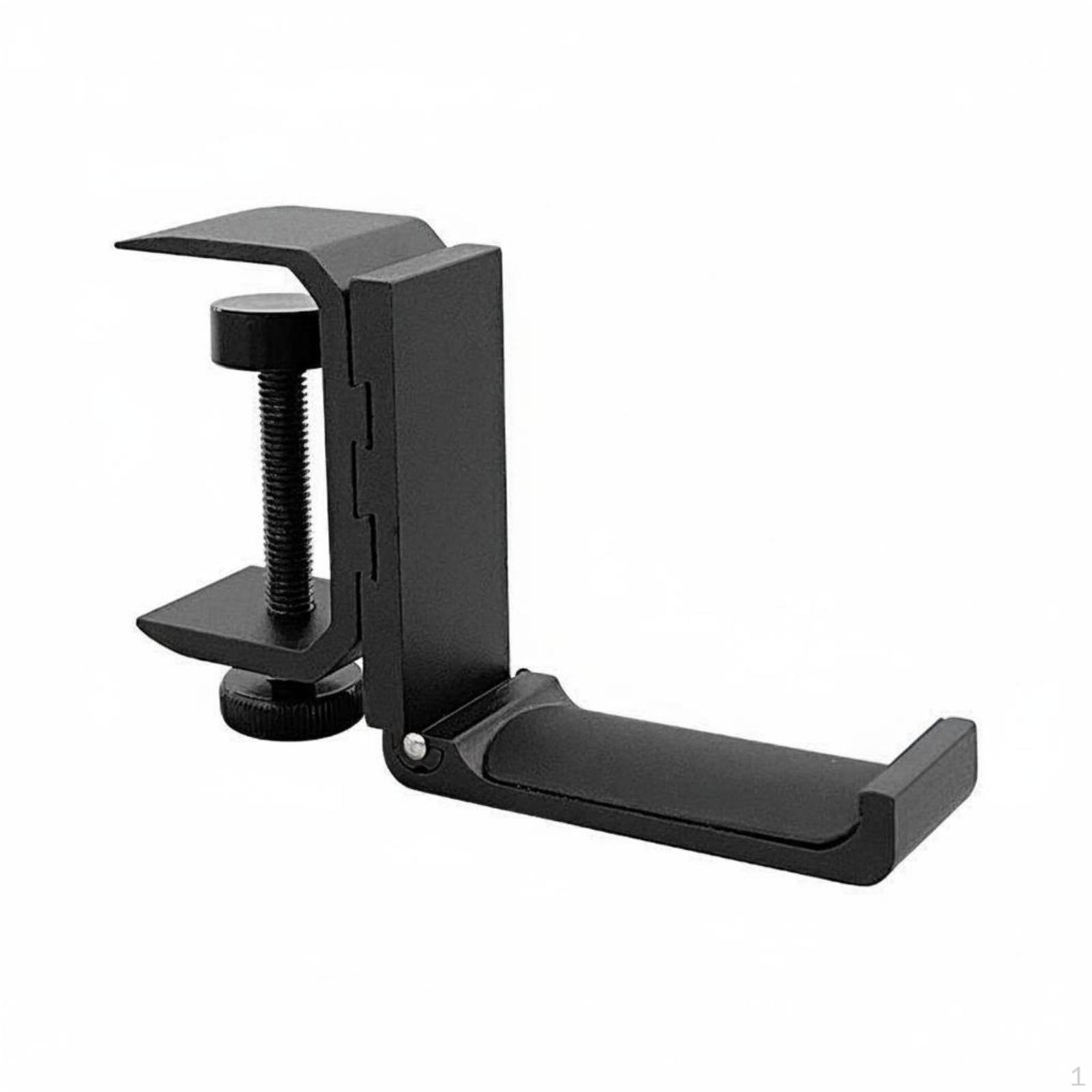 Clampon Headphone Hanger Black Metal Stand Tightening Knob Sound Accessory