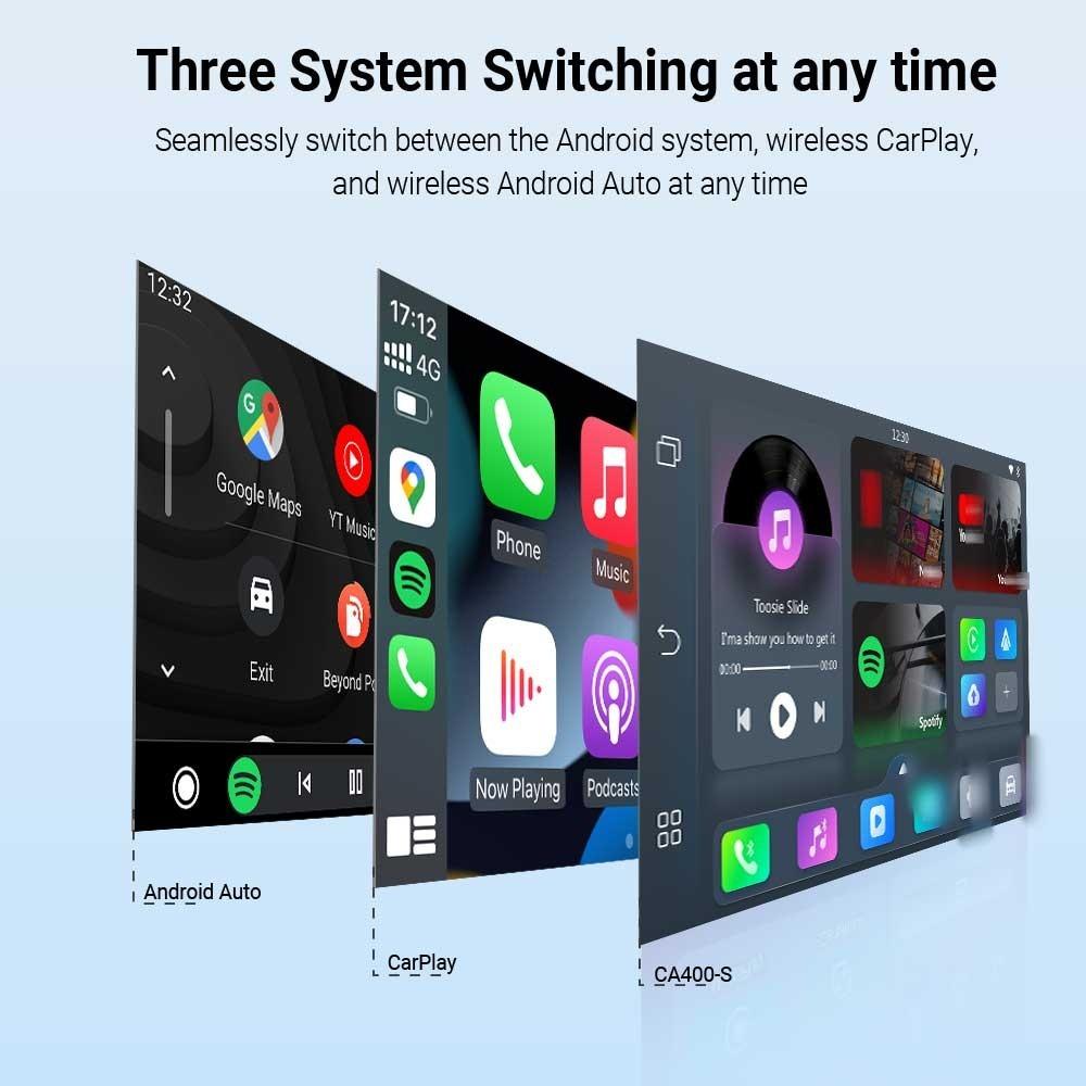 OTTOCAST Play2Video Ultra Ai Box Wireless CarPlay Android Auto Adapter Built In Youtube Netflix for Car with Wired Carplay