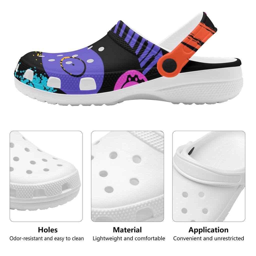 Colorful EVA Garden Shoes Women Men Printed Breathable Slip On Clogs Lightweight Beach Pool Bathroom Sandals Summer Daily Wear