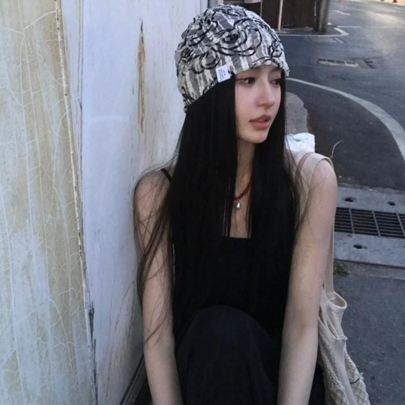 Y2k Trendy Genderneutral Rose Flower Lace Cold Hat For Adult Spring Fashion