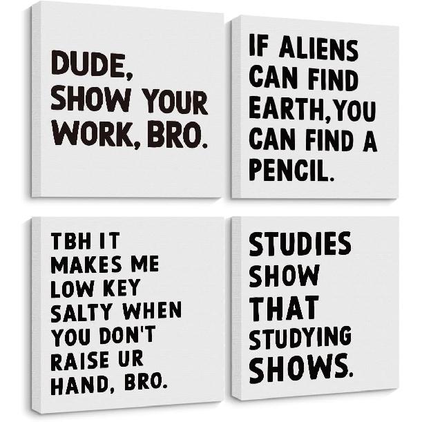 Pirational Positive Affirmations Canvas Wall Art Framed Art Motivational Therapy Office Decor Growth Mindset Wall Decor Modern Artwork Living Room