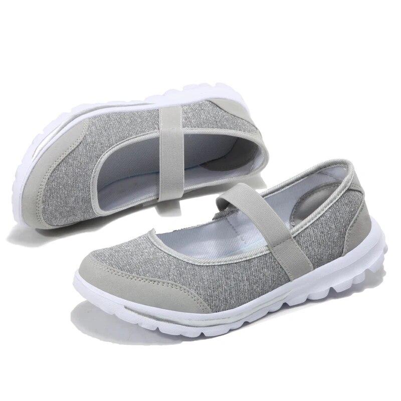 

Женская повседневная обувь Мягкая портативная обувь для ходьбы Легкие балетки для женщин Дышащая обувь слипоны Черная обувь Женские лоферы 40 серый