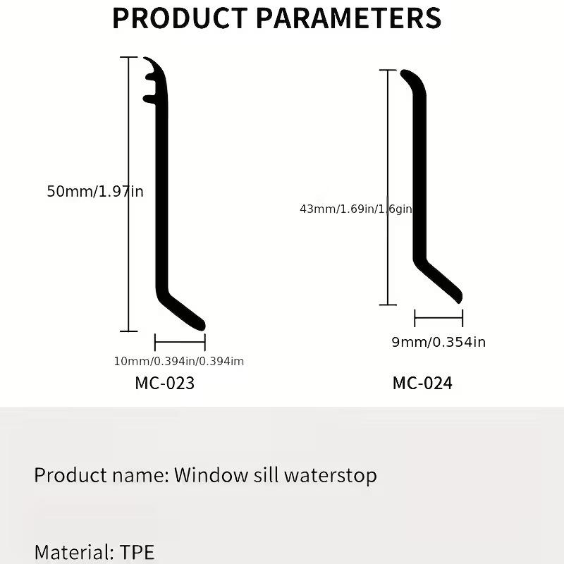 Barre d'étanchéité pour fenêtre en TPE de 1 m Balcon Bande d'étanchéité étanche auto-adhésive Bord de fenêtre de maison Déflecteur d'eau Panneau de recouvrement