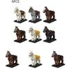 Vintage Brown Military Horse Abs Plastic Building Blocks Toy