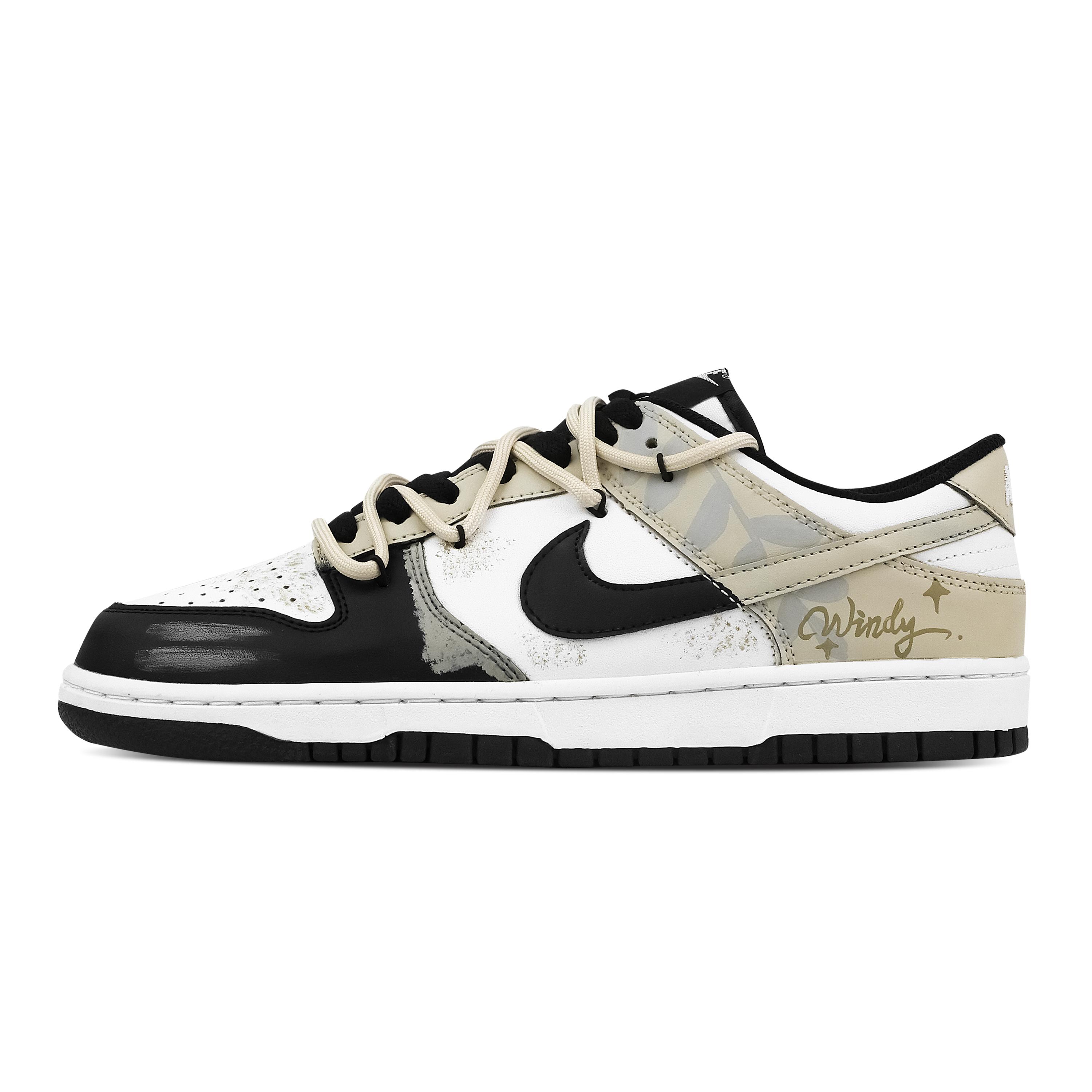 

Nike Dunk Soft Star Style 1 Abrasion Resistant Low top Skateboard Shoes Unisex Black Beige HF5441-100(Team773-1) 42.5