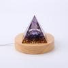Wooden Lamp Base Night Light Stand Holder USB Socket Switch Control for Art Crystal Glass Ball Lighting Accessories