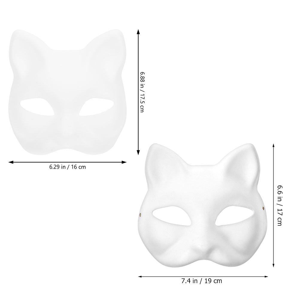 

6Pcs DIY Blank White Animal Masks Unpainted Paper Masks Cat for Halloween Costume Cosplay Masquerade Party жёлтый