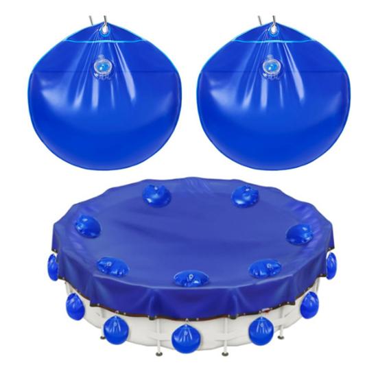 Pool Cover Hanging Bag Leakproof Square Swimming Pool Cover Weights Thick PVC Water Bags for Above Ground Pool Cover Antifreeze Winter Tarp Weights