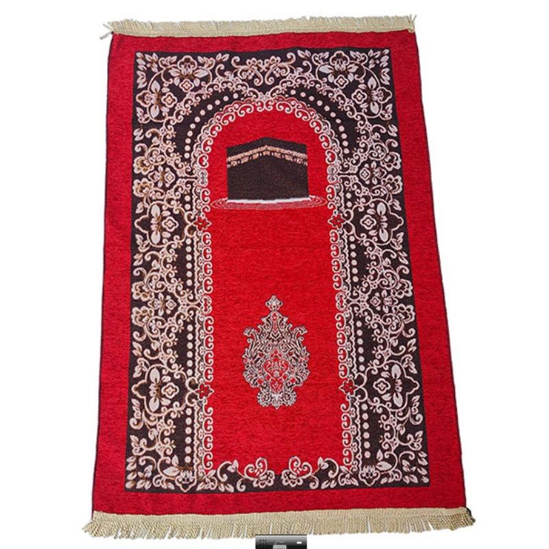 Islamic Retro-patterned Kneeling Small Rug, Easy-to-clean and Wear-resistant Muslim Prayer Carpet, Foldable Prayer Blanket