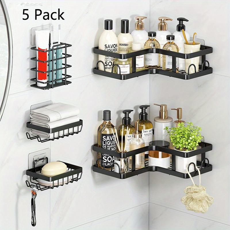 5/3 Racks 1pc Kitchen&Bathroom Organizer Storage Drain Rack, No punching required,large capacity Space-Efficient home Corner Rack.