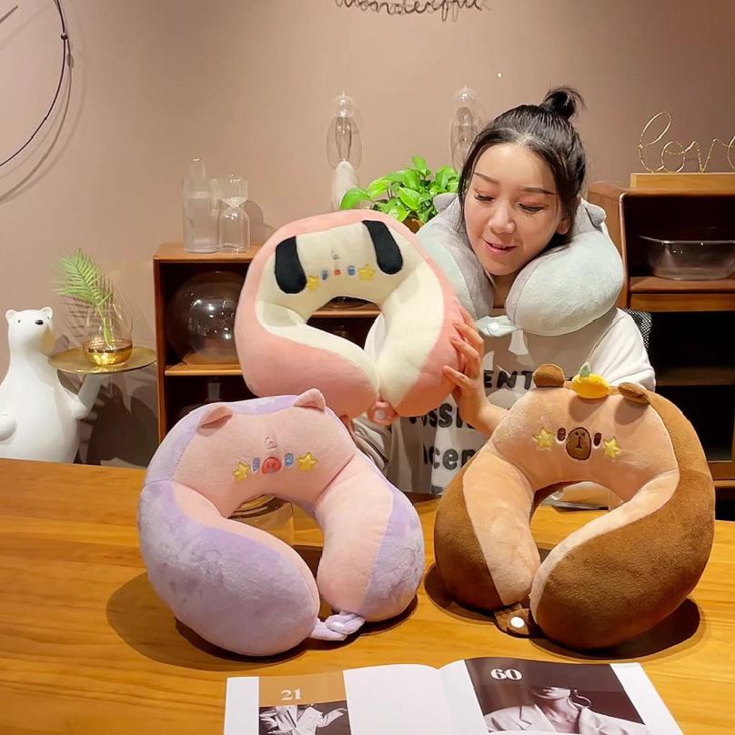 Cartoon Cute Double Hump U-shaped Pillow Cute Hakimi Travel Artifact Airplane Neck Pillow Support Neck Pillow