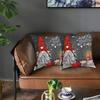 Christmas Throw Cushion Covers 18X18 Inch Merry Christmas Gnome Xmas Gifts Winter Snowflakes Decorative Pillow Covers Set Of 2
