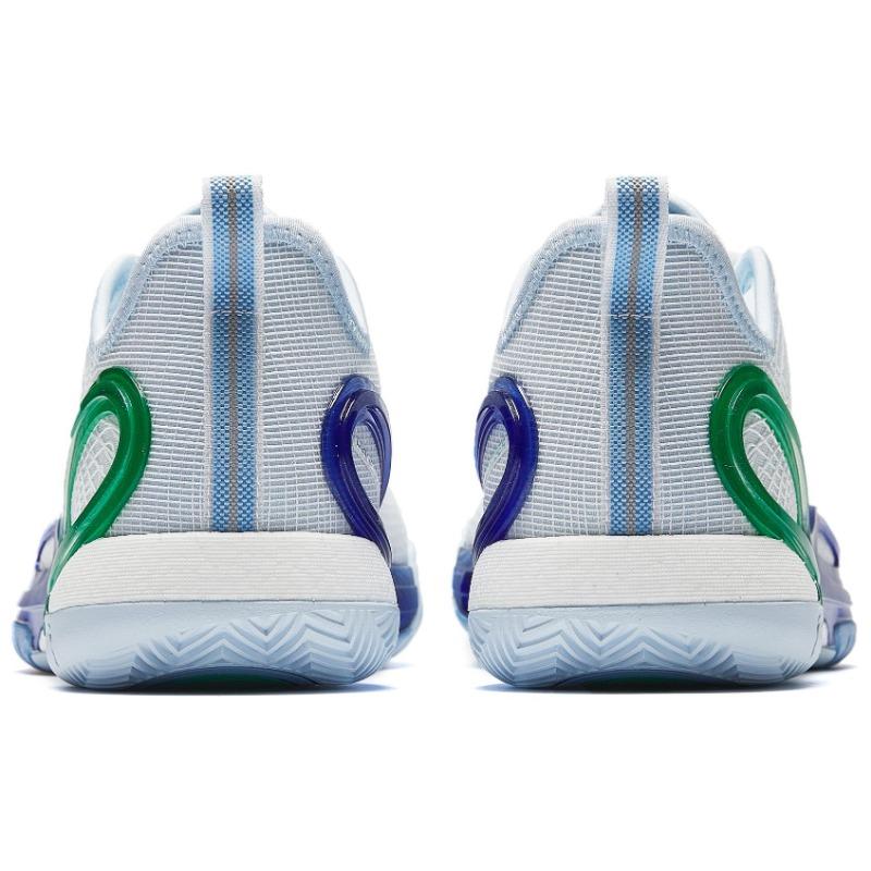 Anta Herren Splash 7 Dallas Schnürung Bequem Stilvoll Niedrig geschnitten Volle Länge Stickstoff-Technologie Basketballschuhe Weiß/Blau/Grün 112521131-5