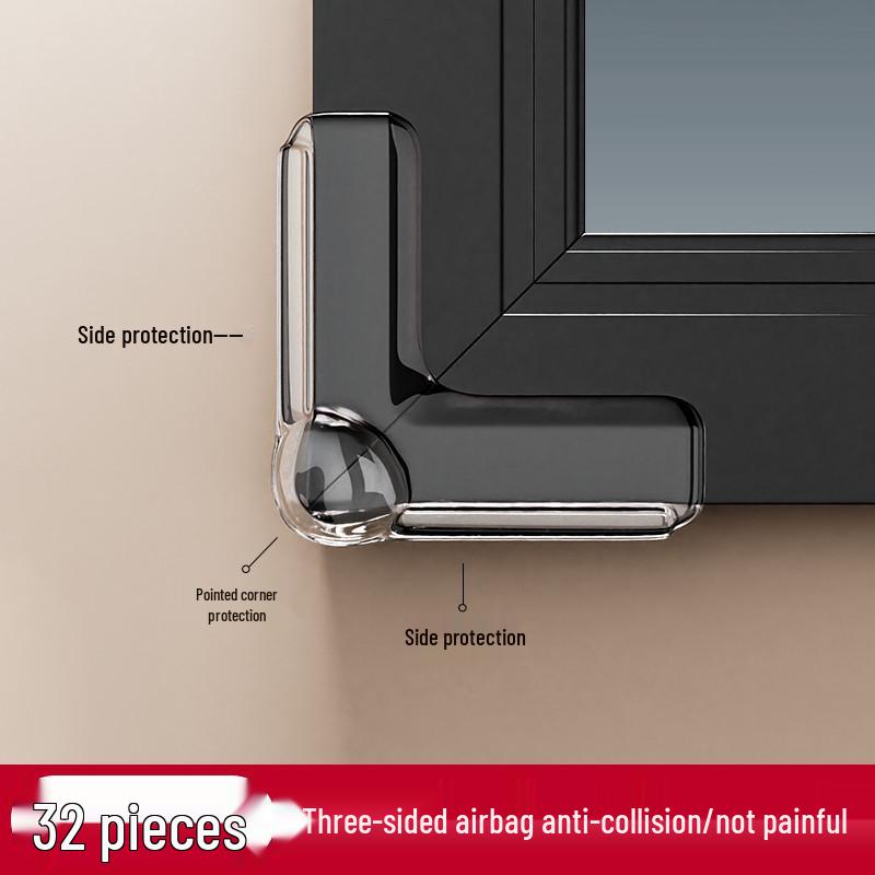 Aluminum Window Anti-Collision Corner Protector - Silicone Safety Sleeve for Inward Opening Windows