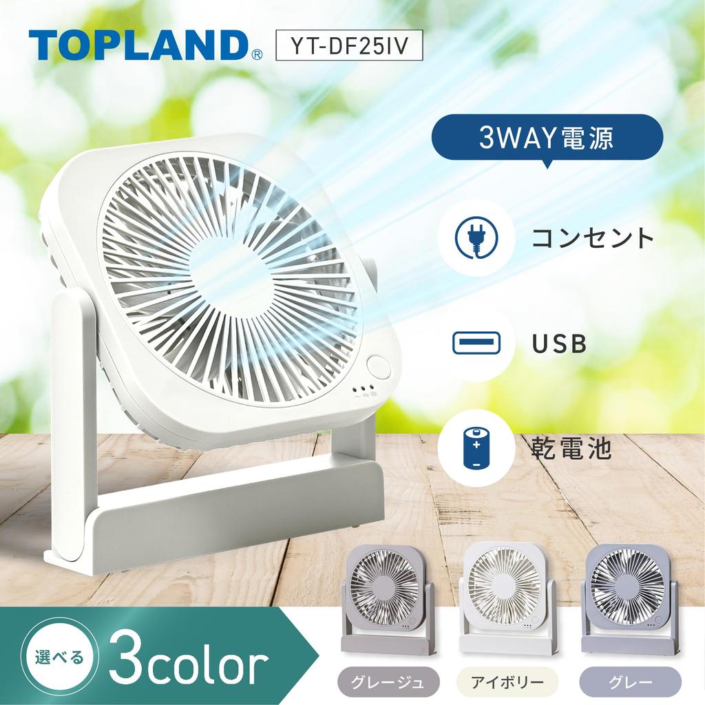 Topland Desktop Fan FAN Compact Adjustable Magnet Power Mobile [2025 E-commerce Exclusive] [Dokodemo Type] 360-Degree Angle, Included, 3-Way Supply,