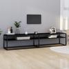 Day and Night - Day and Night Black Tempered Glass TV Cabinet 200x40x40.5 Cm